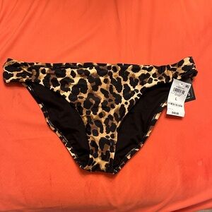 Bar III PROWLER Leopard Printed Hipster Bikini Swim Bottoms, US large NWT